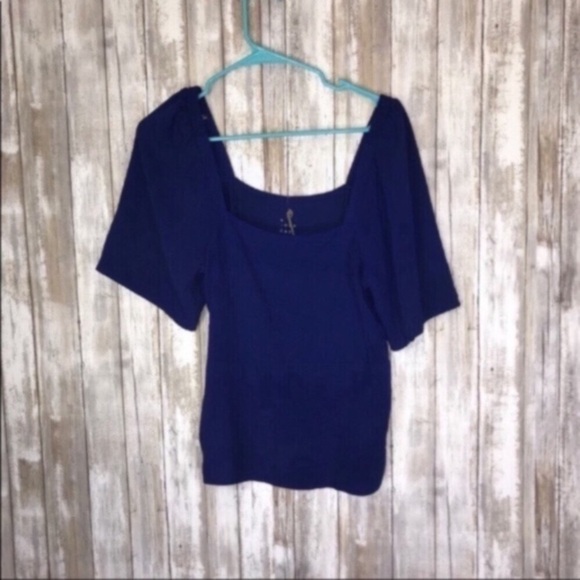 NWT A New Day Blue Square Neck Blouse - Picture 2 of 6